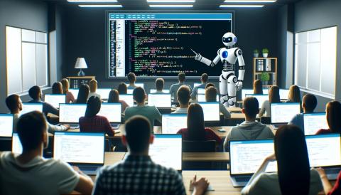 Robot teaching a room full of programmers